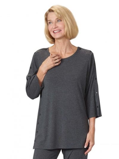 Womens Post-Surgical Top With Snaps